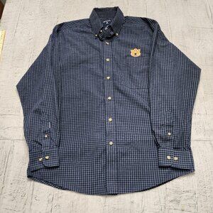 Antigua Auburn University Tigers Mens  Size M Button‎ Down Shirt Navy Plaid